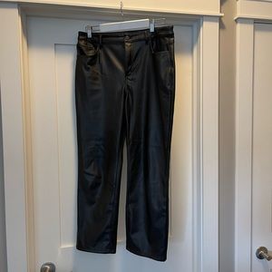 Faux leather pants black